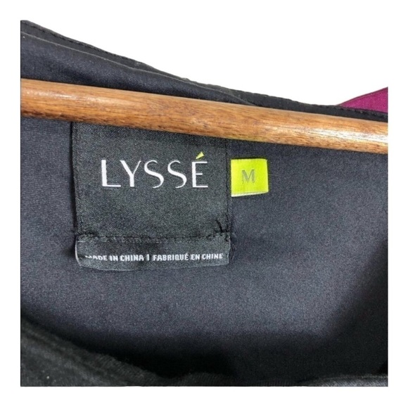 Lysse Black Purple Asymmetrical Long Sleeve Top Medium - Picture 10 of 11